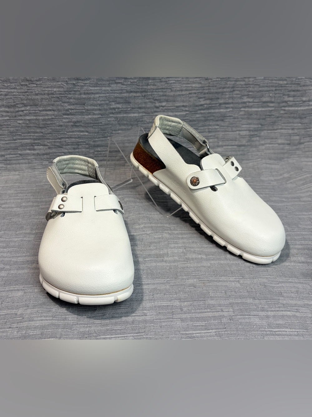 Birkenstock ALPRO Women's White Leather Walking Clogs Shoes